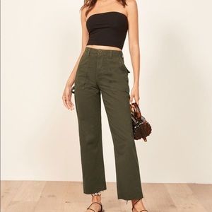 Reformation Olive Utility Pant